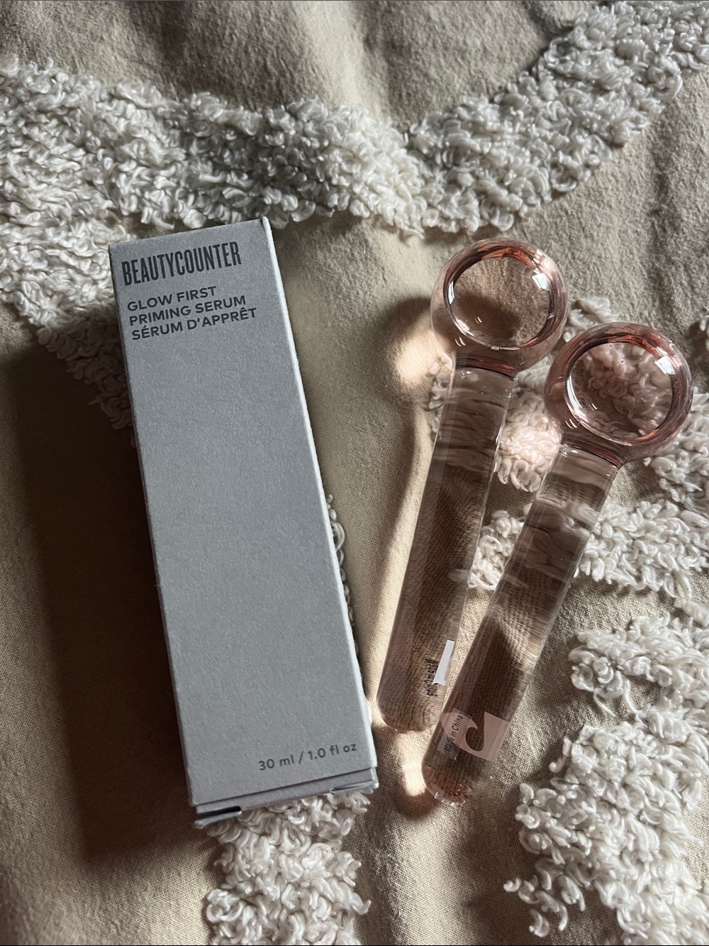 NEW Beautycounter Glow First Priming Serum with 2 BONUS Ice Globes